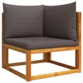 Salon de jardin avec coussins 6 pcs bois d'acacia solide