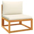 Salon de jardin avec coussins 6 pcs bois d'acacia solide