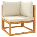 Salon de jardin avec coussins 6 pcs bois d'acacia solide
