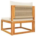 Salon de jardin avec coussins 6 pcs bois d'acacia solide