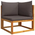 Salon de jardin avec coussins 11 pcs bois massif d'acacia