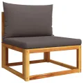 Salon de jardin avec coussins 11 pcs bois massif d'acacia
