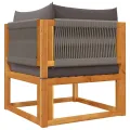 Salon de jardin avec coussins 11 pcs bois massif d'acacia