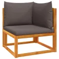 Salon de jardin avec coussins 5 pcs Bois d'acacia solide
