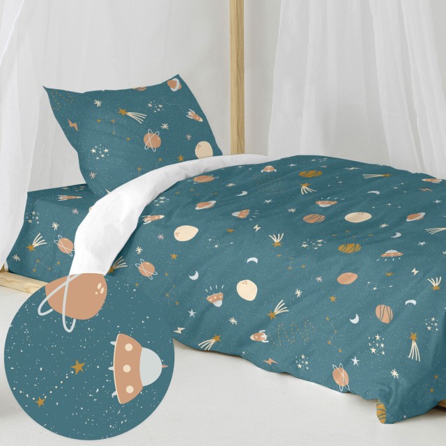 Juego de funda nórdica HappyFriday Mini universe Multicolor Cama de 8
