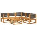 Salon de jardin avec coussins 6 pcs bois d'acacia solide