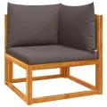 Salon de jardin avec coussins 6 pcs bois d'acacia solide