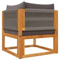 Salon de jardin avec coussins 6 pcs bois d'acacia solide