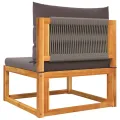 Salon de jardin avec coussins 6 pcs bois d'acacia solide