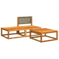 Salon de jardin avec coussins 3 pcs bois massif d'acacia