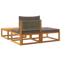 Salon de jardin avec coussins 3 pcs bois massif d'acacia