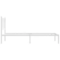 Cadre de lit métal sans matelas avec tête de lit blanc 90x200cm