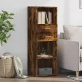 Buffet haut chêne fumé 40x42,5x124 cm bois d'ingénierie