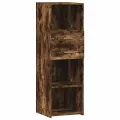 Buffet haut chêne fumé 40x42,5x124 cm bois d'ingénierie