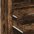 Buffet haut chêne fumé 40x42,5x124 cm bois d'ingénierie