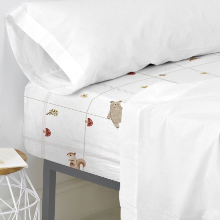 Fitted sheet HappyFriday Woods animals Multicolour 90 x 200 x 32 cm 2