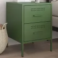 Table de chevet vert olive 36x39x50,5 cm acier