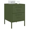 Table de chevet vert olive 36x39x50,5 cm acier