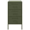 Table de chevet vert olive 36x39x68 cm acier