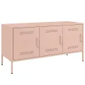 Meuble TV rose 100,5x39x50,5 cm acier