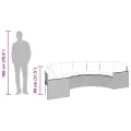 Canapé de jardin table coussins demi-rond noir résine tressée