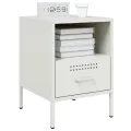 Tables de chevet 2 pcs blanc 36x39x50,5 cm acier