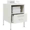 Tables de chevet 2 pcs blanc 36x39x50,5 cm acier