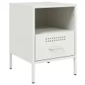 Tables de chevet 2 pcs blanc 36x39x50,5 cm acier