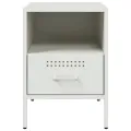 Tables de chevet 2 pcs blanc 36x39x50,5 cm acier