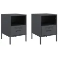 Tables de chevet 2 pcs anthracite 36x39x50,5 cm acier