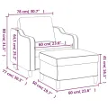 Fauteuil avec repose-pied Rouge bordeaux 60 cm Tissu