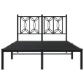 Cadre de lit métal sans matelas avec tête de lit noir 120x200cm