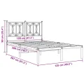 Cadre de lit métal sans matelas avec tête de lit noir 120x200cm
