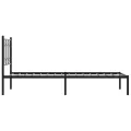 Cadre de lit métal sans matelas avec tête de lit noir 75x190 cm