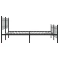 Cadre de lit métal sans matelas avec pied de lit noir 183x213cm
