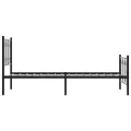 Cadre de lit métal sans matelas avec pied de lit noir 90x200 cm