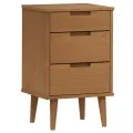 Table de chevet MOLDE Marron 40x35x65 cm Bois de pin solide