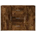 Buffet chêne fumé 90,5x29,5x65 cm bois d'ingénierie