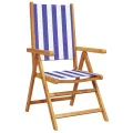 Chaises inclinables de jardin lot de 4 tissu et bois massif