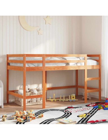 Lit mezzanine d'enfants sans matelas avec échelle 90x190 cm