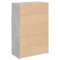 Buffet haut gris béton 80x42,5x124 cm bois d'ingénierie