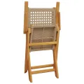 Chaises de jardin pliantes lot de 8 beige rotin et bois massif