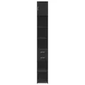 Armoire de rangement mince noir 30x42,5x225cm bois d'ingénierie