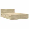 Cadre de lit tête de lit sans matelas chêne sonoma 140x200 cm