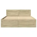 Cadre de lit tête de lit sans matelas chêne sonoma 140x200 cm