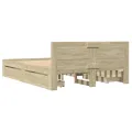 Cadre de lit tête de lit sans matelas chêne sonoma 140x200 cm