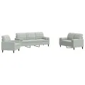 Ensemble de canapés 3 pcs et coussins et traversins velours