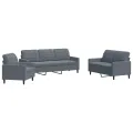 Ensemble de canapés 3 pcs avec coussins Gris foncé Velours