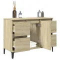 Meuble d'évier chêne sonoma 80x33x60 cm bois d'ingénierie