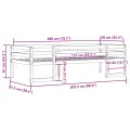 Cadre de lit pour enfants sans matelas 90x200 cm pin massif